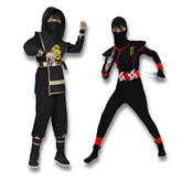 Boys Ninja Deluxe Costume — Kids Kung Fu Outfit with Weapon Accessories (Foam Swords & Daggers)